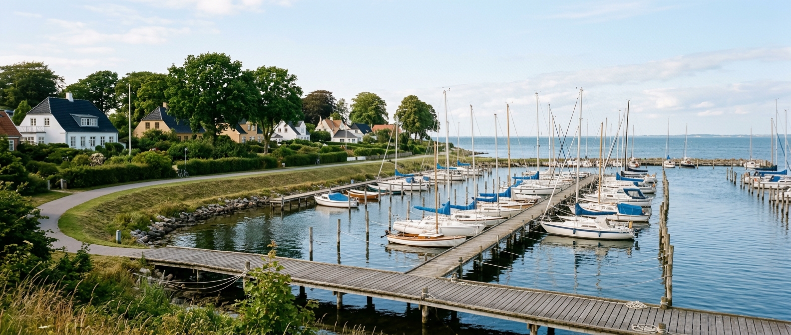 Lystbådehavn og kystvej nord for København